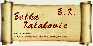Belka Kalaković vizit kartica